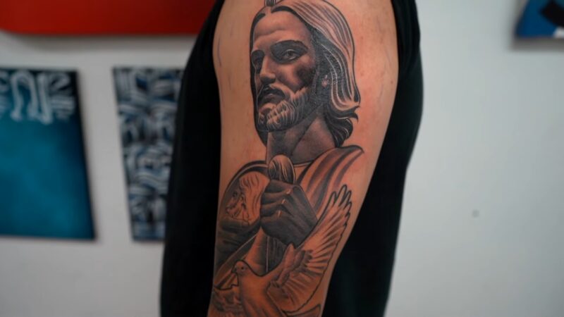 tattoo San Judas Tadeo dark